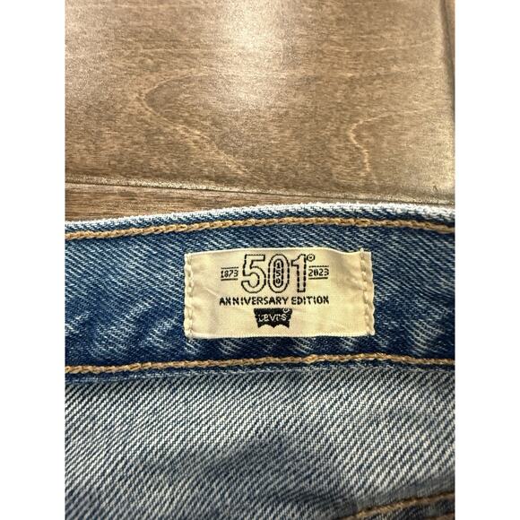 Levis 501 Denim Womens Floral Patchwork 150 Anniversary Edition Jean Shorts 32 - Picture 7 of 13